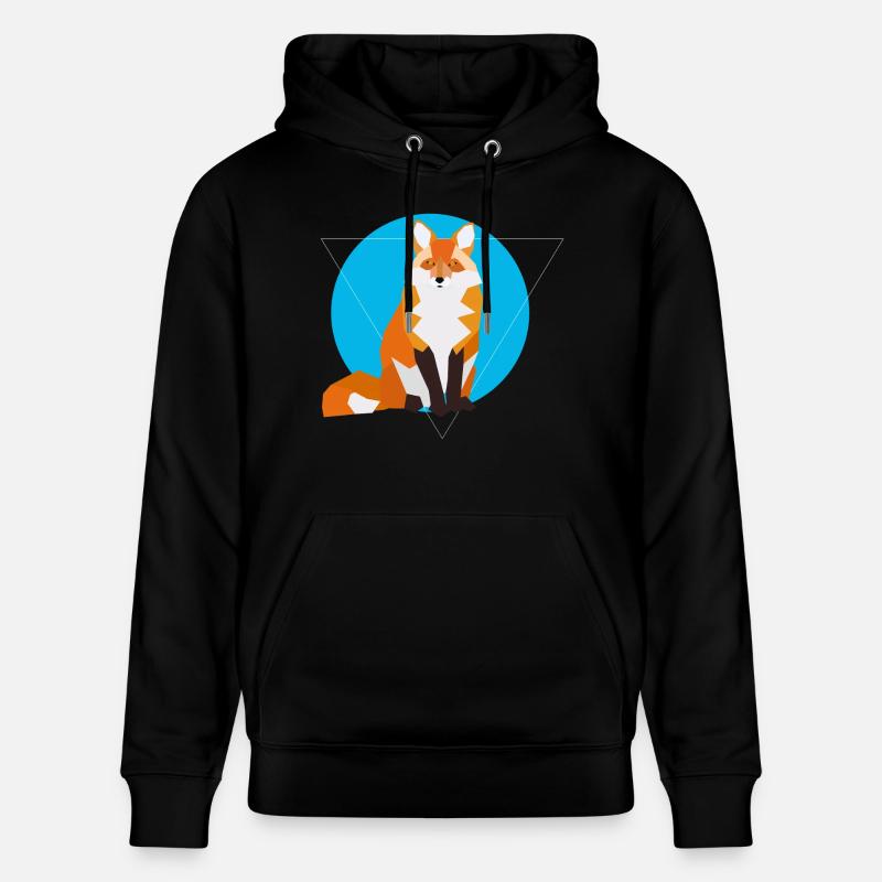 Geometric Fox - Stanley/Stella Unisex Bio-Hoodie CRUISER  - Schwarz