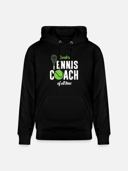 Largest tennis coach ever - Stanley/Stella CRUISER Unisex Organic Hoodie - black
