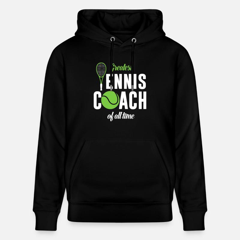 Largest tennis coach ever - Stanley/Stella CRUISER Unisex Organic Hoodie - black