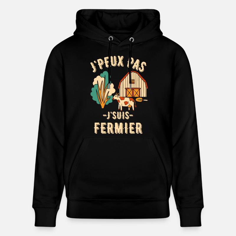 Je suis fermier - Sweat à capuche bio CRUISER Stanley/Stella Unisexe - noir