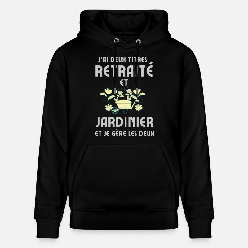 retraité et jardinier 2 - Sweat à capuche bio CRUISER Stanley/Stella Unisexe - noir
