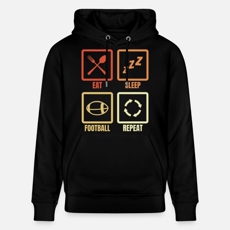 Manger Dormir Football Répéter - Sweat à capuche bio CRUISER Stanley/Stella Unisexe - noir