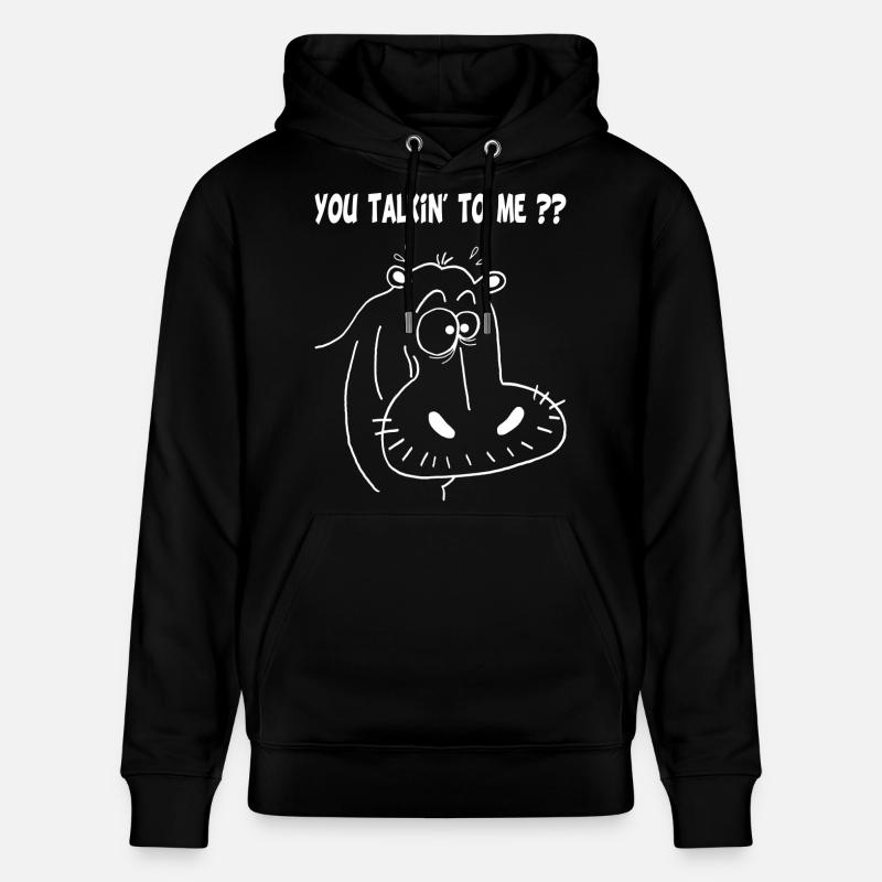 Weißes Nilpferd - Stanley/Stella Unisex Bio-Hoodie CRUISER - Schwarz