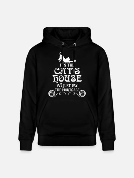It's The Cat's House - Stanley/Stella CRUISER Unisex Organic Hoodie - black