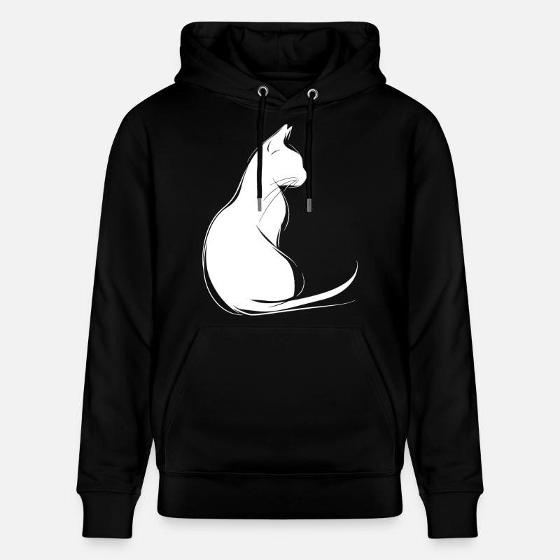 Silhouette de chat Contour Dessin Lineart Art - Sweat à capuche bio CRUISER Stanley/Stella Unisexe - noir