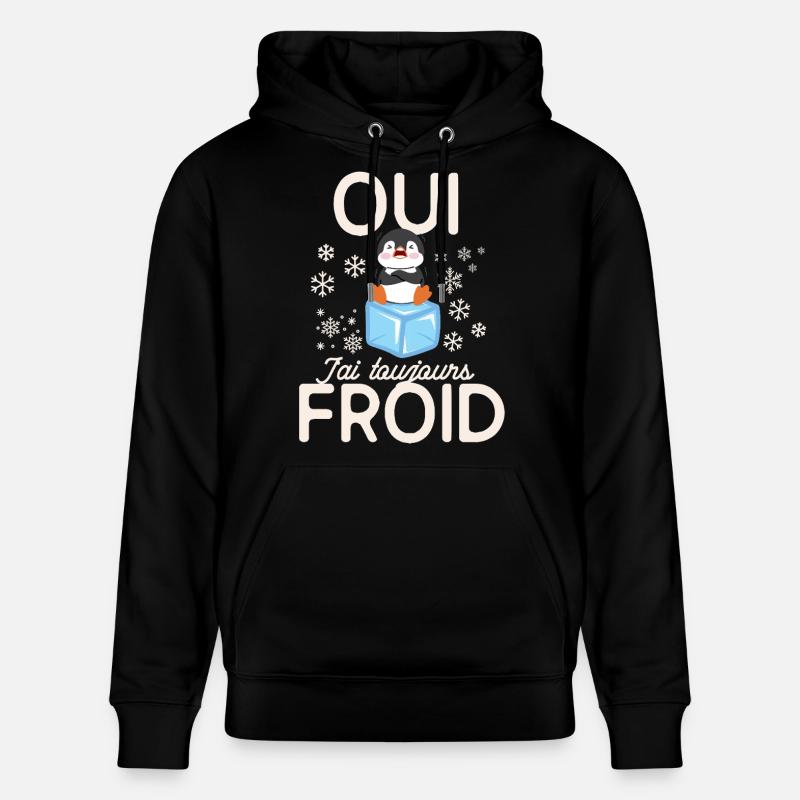 Pingouin Gelé Toujours Froid - Sweat à capuche bio CRUISER Stanley/Stella Unisexe - noir