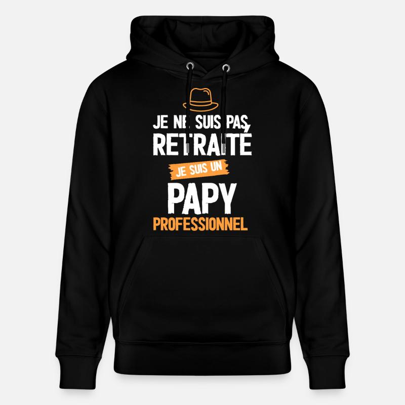 Papi Professionnel — Retraite Inversée - Sweat à capuche bio CRUISER Stanley/Stella Unisexe - noir