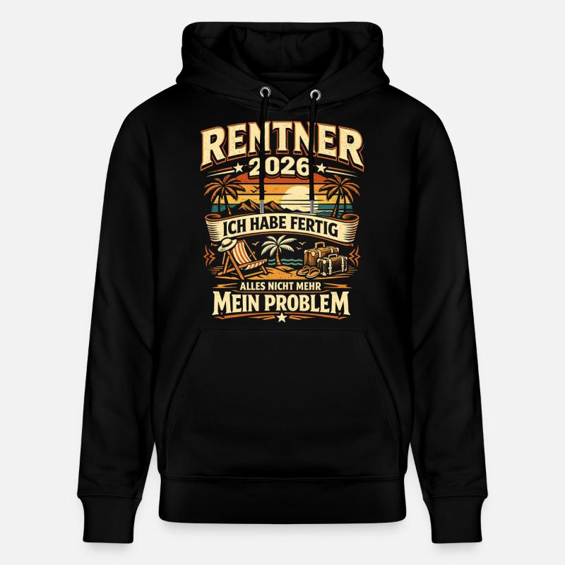 Pensions cadeaux d’adieu 2026 - Sweat à capuche bio CRUISER Stanley/Stella Unisexe - noir