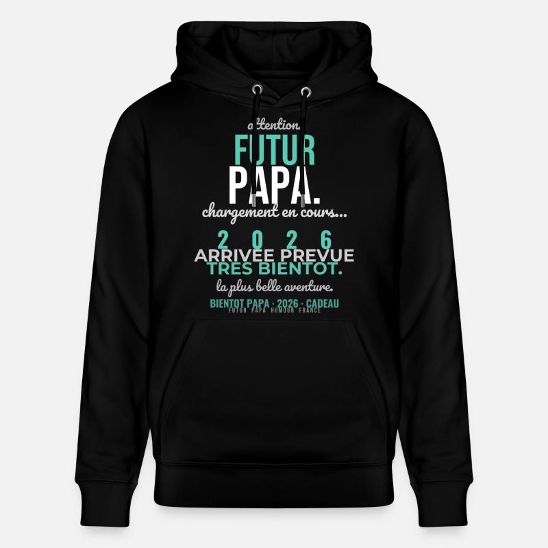 Futur Papa 2026 - Sweat à capuche bio CRUISER Stanley/Stella Unisexe - noir