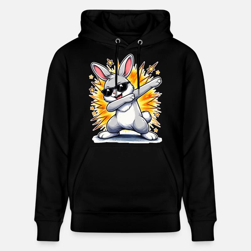 Lapin à tamponner - Sweat à capuche bio CRUISER Stanley/Stella Unisexe - noir