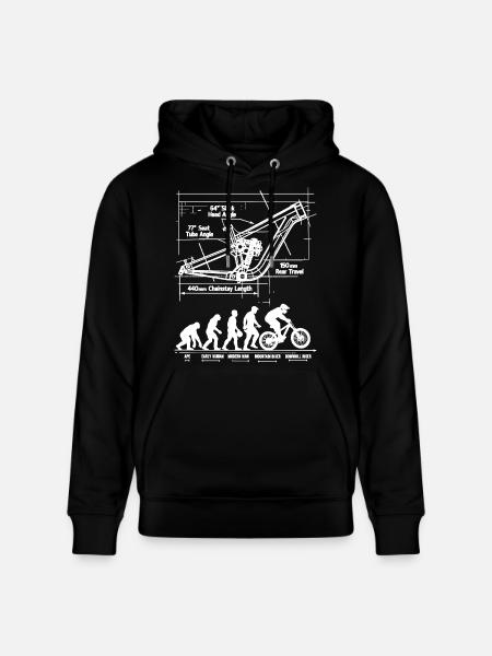 MTB Evolution Blueprint: Full Suspension Frame - Stanley/Stella CRUISER Unisex Organic Hoodie - black