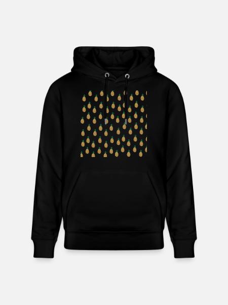 Ananas-Muster, tropische Frucht-Liebhaber-Geschenk - Stanley/Stella Unisex Bio-Hoodie CRUISER  - Schwarz