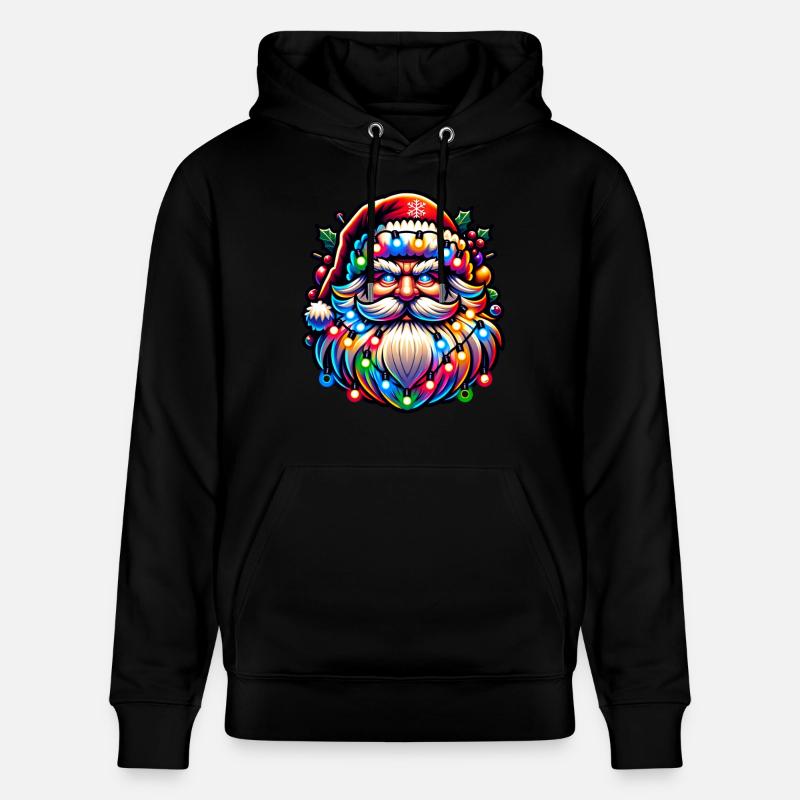 Weihnachtsmann Lichterkette - Stanley/Stella Unisex Bio-Hoodie CRUISER  - Schwarz