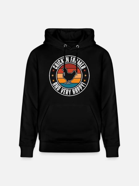 Chicken - Stanley/Stella CRUISER Unisex Organic Hoodie - black