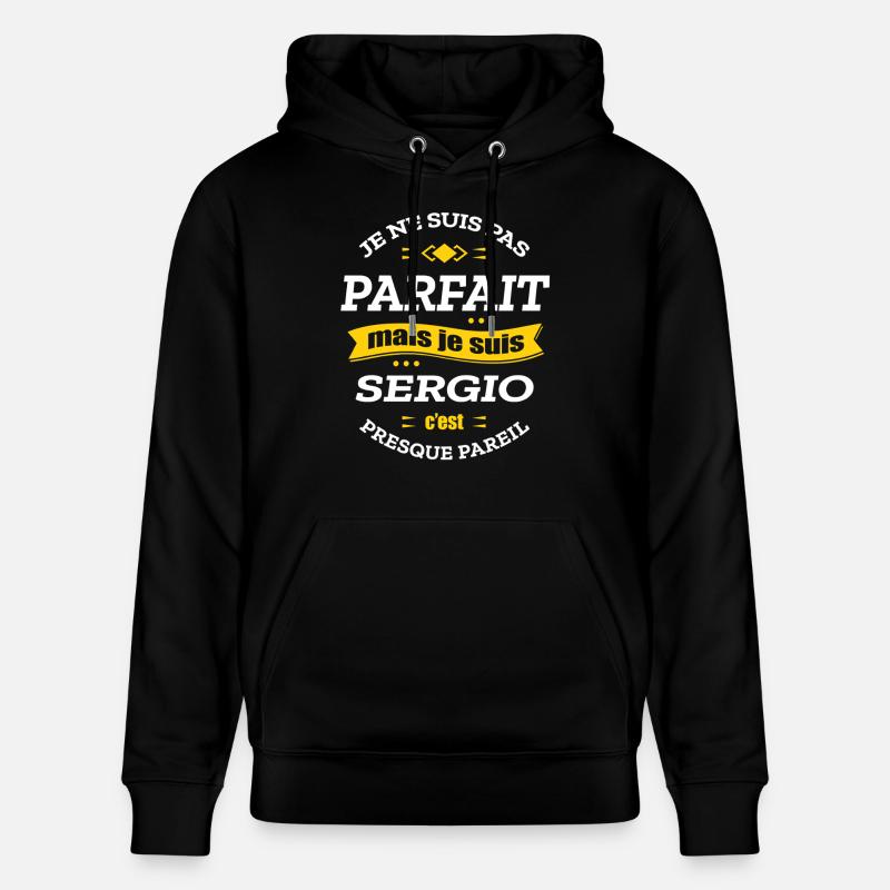 SERGIO PARFAIT - PRENOM SERGIO - Sweat à capuche bio CRUISER Stanley/Stella Unisexe - noir
