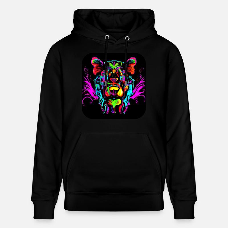 Néon Cyberglow UV Style abstrait - Sweat à capuche bio CRUISER Stanley/Stella Unisexe - noir
