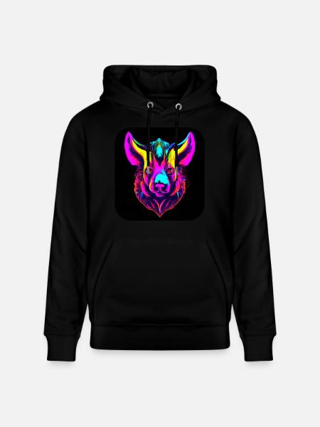 Neon Motif Luminous UV House Party - Stanley/Stella CRUISER Unisex Organic Hoodie - black