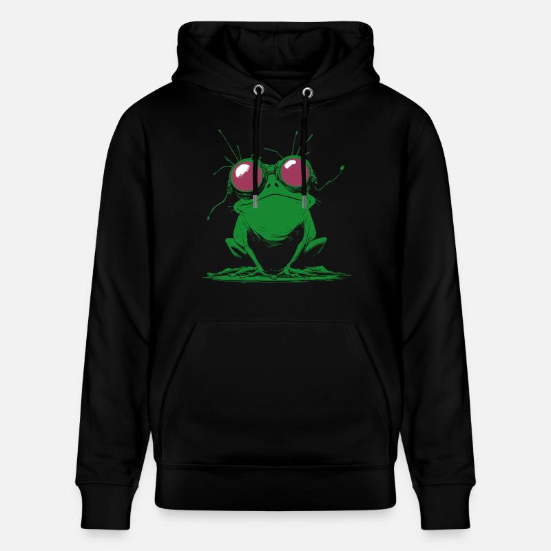 Grenouille - Amphibien Dessin Animé Steampunk - Sweat à capuche bio CRUISER Stanley/Stella Unisexe - noir