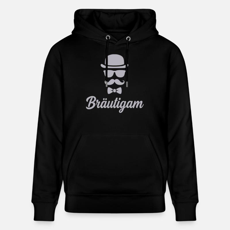 Bräutigam JGA Hut Schnurrbart - Stanley/Stella Unisex Bio-Hoodie CRUISER - Schwarz