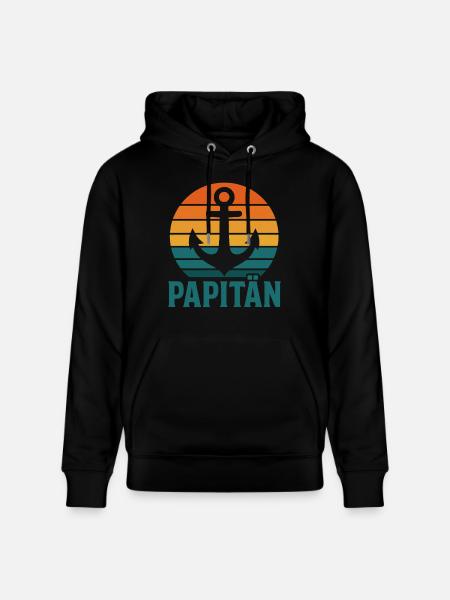 Papitän – The cool daddy captain - Stanley/Stella CRUISER Unisex Organic Hoodie - black