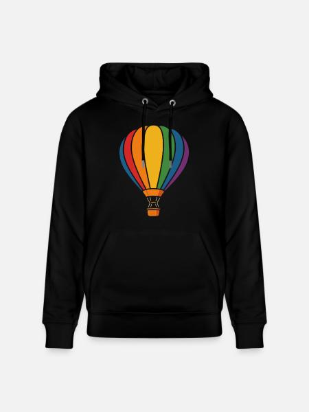 Regenbogen Heißluftballon – Abenteuer Luft - Stanley/Stella Unisex Bio-Hoodie CRUISER - Schwarz