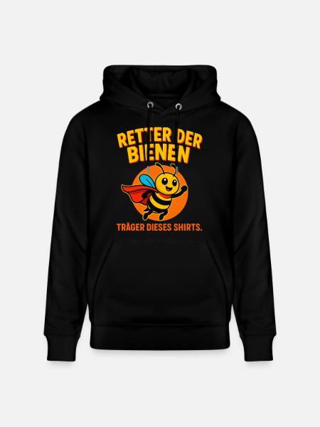 Retter der Bienen Superheld - Stanley/Stella Unisex Bio-Hoodie CRUISER  - Schwarz