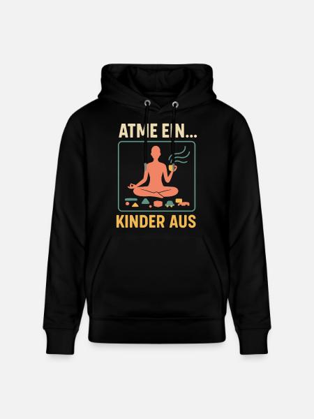 in, children out – yoga & coffee - Stanley/Stella CRUISER Unisex Organic Hoodie - black