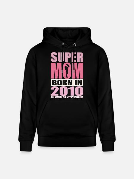 Mom's Birthday 2010 | Super Mom - Stanley/Stella CRUISER Unisex Organic Hoodie - black