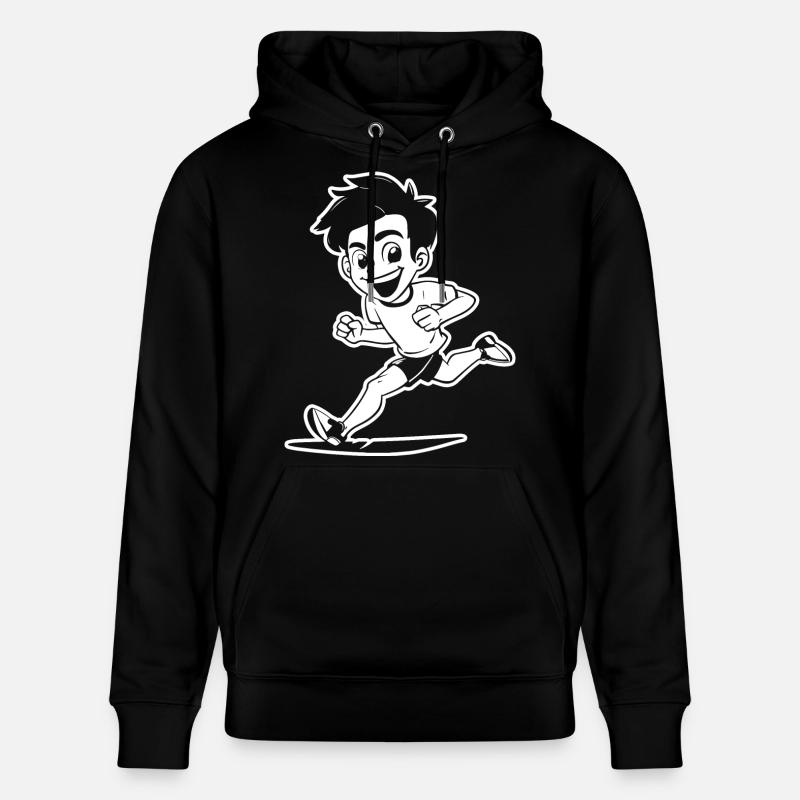 Dessin de garçon marathon - Sweat à capuche bio CRUISER Stanley/Stella Unisexe - noir