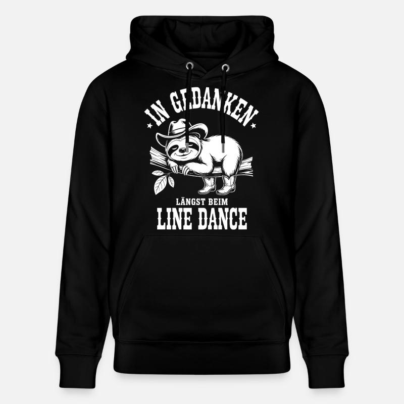 Sloth Line Dance Thoughts - Stanley/Stella CRUISER Unisex Organic Hoodie - black