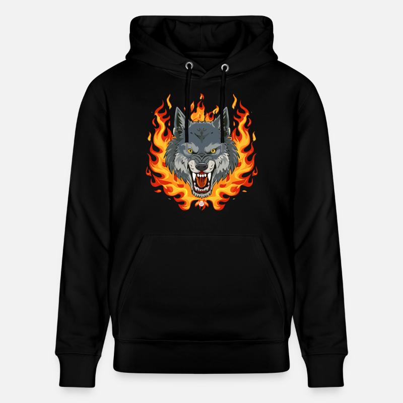 02 Flammes de Wolf Fire - Sweat à capuche bio CRUISER Stanley/Stella Unisexe - noir