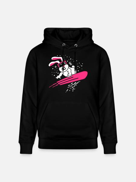 Śnieg Bunny - Narty - Snowboard - Sporty zimowe 2C - Ekologiczna bluza z kapturem typu unisex Stanley/Stella CRUISER  - czarny