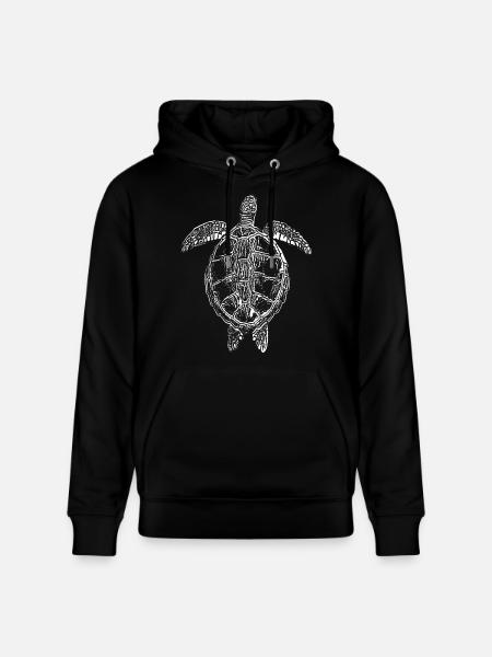 Schildkroete weiss - Stanley/Stella Unisex Bio-Hoodie CRUISER - Schwarz