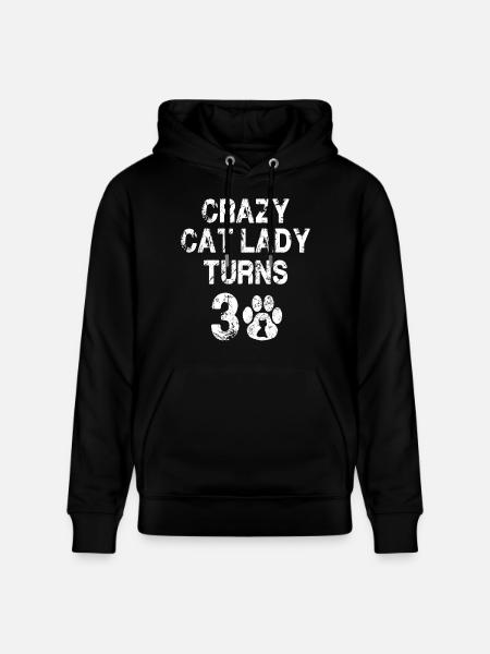 Cat lady 30 - Sweat à capuche bio CRUISER Stanley/Stella Unisexe - noir