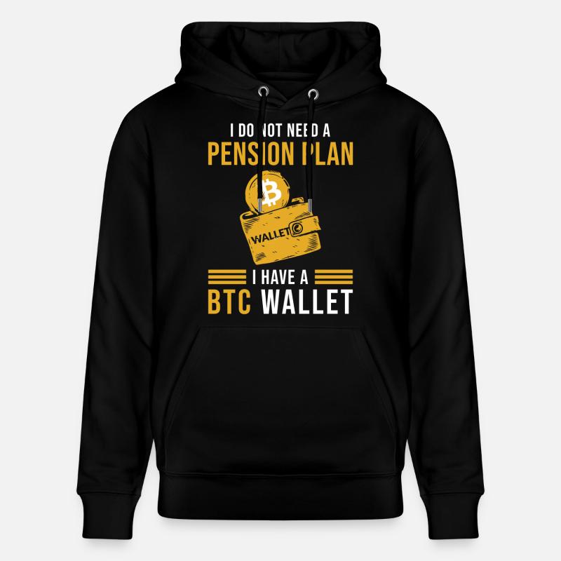 BTC Bitcoin Wallet Spruch - Stanley/Stella Unisex Bio-Hoodie CRUISER  - Schwarz