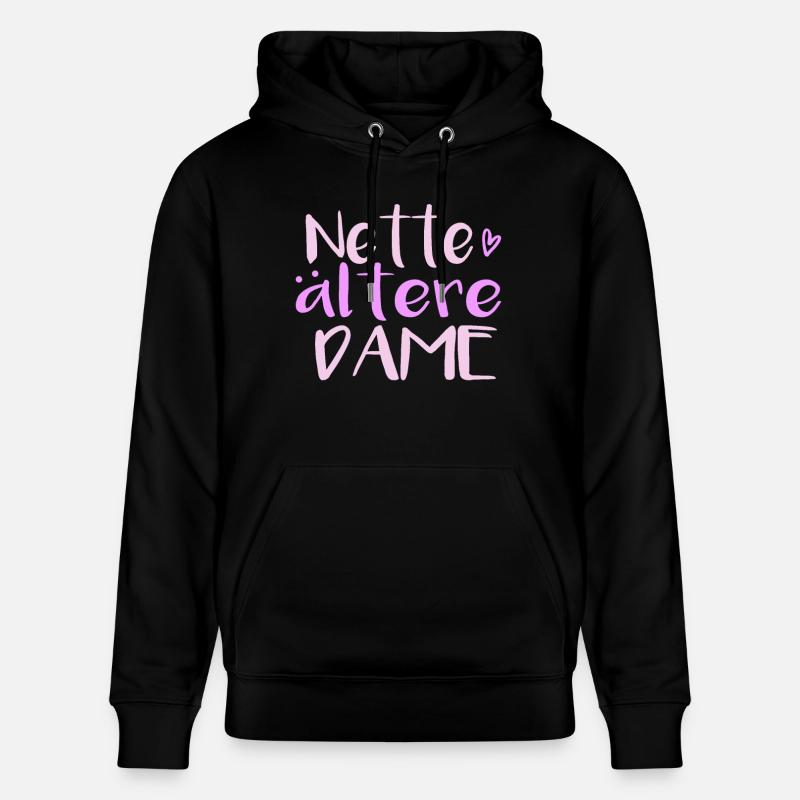 Nette ältere Dame - Stanley/Stella Unisex Bio-Hoodie CRUISER  - Schwarz