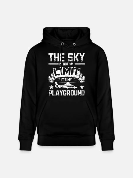 El cielo es mi piloto de helicóptero plyground - Sudadera con capucha ecológica unisex CRUISER de Stanley/Stella - negro