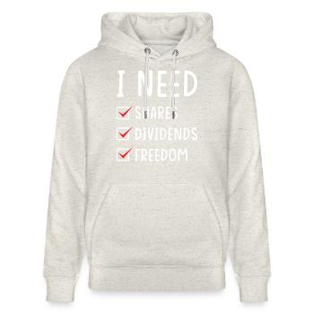 Shares Dividends Freedom - Stanley/Stella CRUISER Unisex Organic Hoodie - heather oatmeal - Front - Alina (178cm) & Michal (187cm)
