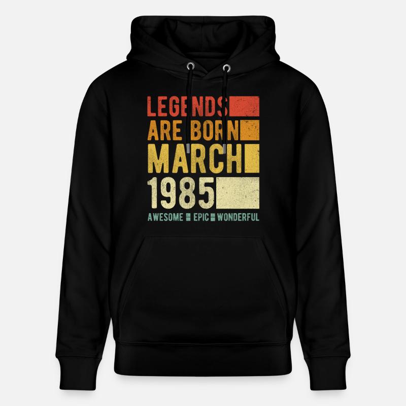 Anniversaire Mars 1985 - Sweat à capuche bio CRUISER Stanley/Stella Unisexe - noir