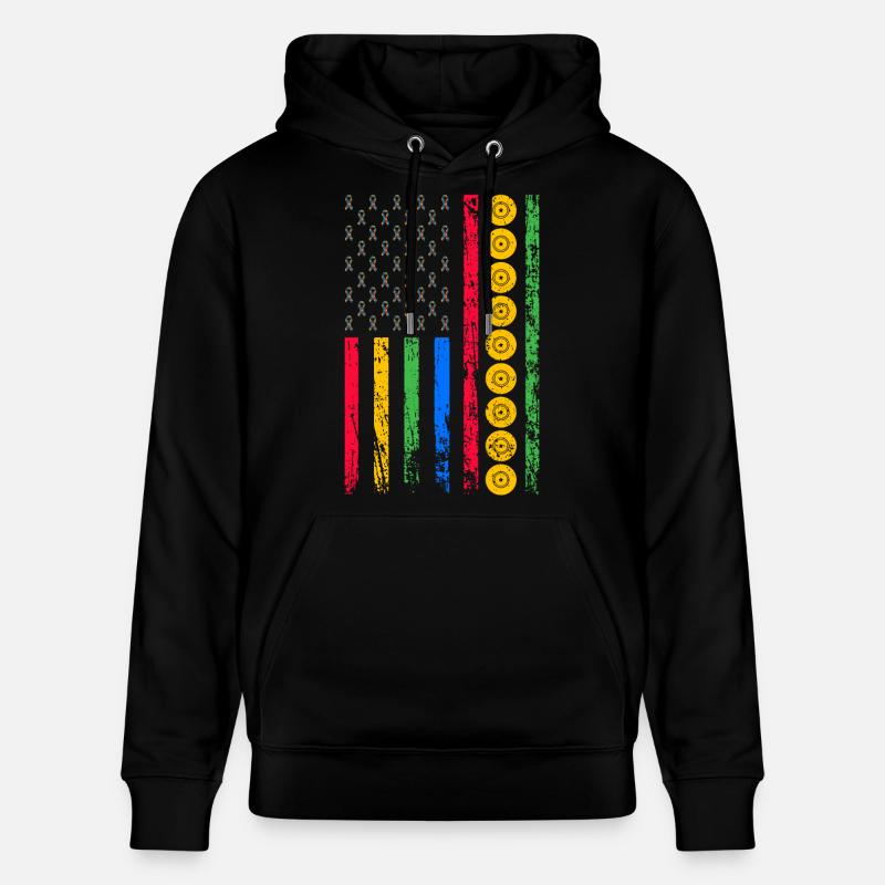 Drapeau sportif américain - Sweat à capuche bio CRUISER Stanley/Stella Unisexe - noir