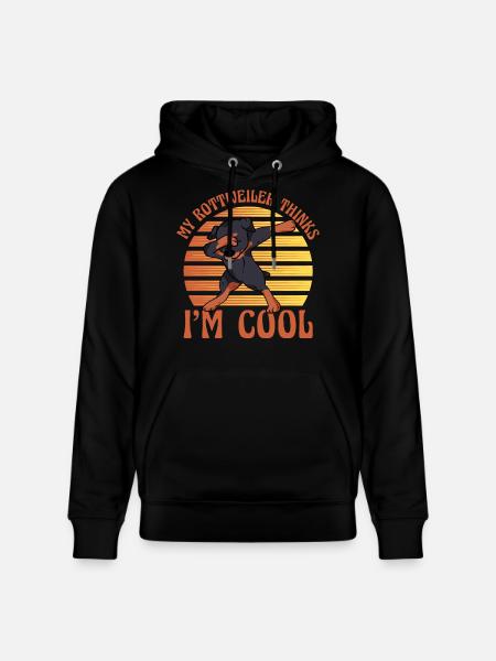 My Rottweiler thinks I'm cool - Stanley/Stella CRUISER Unisex Organic Hoodie - black