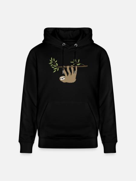 Sloth hanging around - Stanley/Stella CRUISER Unisex Organic Hoodie - black