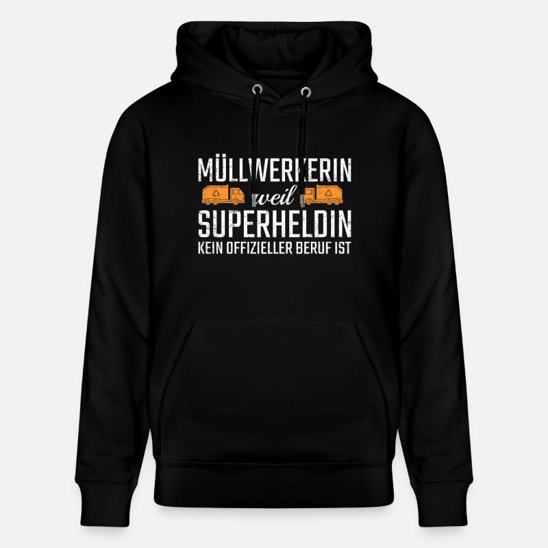 Müllwerkerin Superheldin - Stanley/Stella Unisex Bio-Hoodie CRUISER  - Schwarz