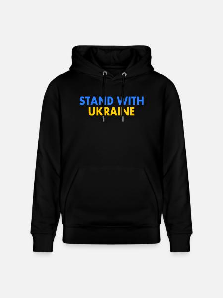 stand with ukraine - Stanley/Stella CRUISER Unisex Organic Hoodie - black