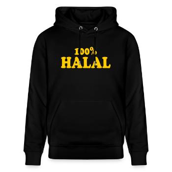 Halal - Stanley/Stella Unisex Bio-Hoodie CRUISER  - Schwarz - Vorne - Alina (178cm) & Michal (187cm)