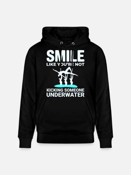 Synchronized Swimming Kicking Underwater Smile - Stanley/Stella CRUISER Unisex Organic Hoodie - black