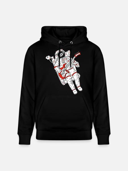 Astronaut guitarist - Stanley/Stella CRUISER Unisex Organic Hoodie - black