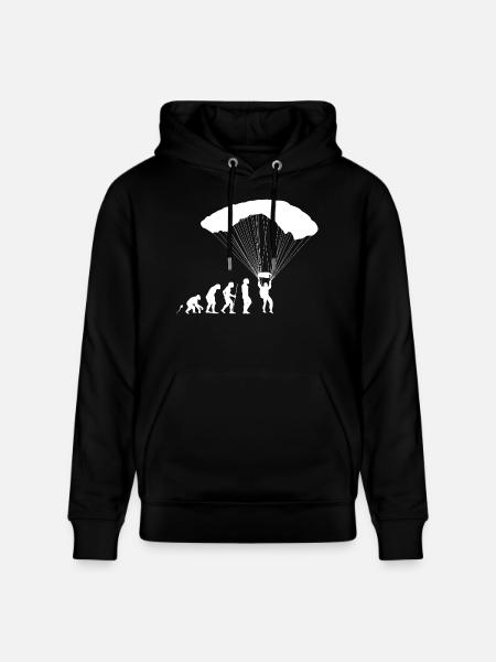Fallschirmspringen Evolution Fun Shirt - Stanley/Stella Unisex Bio-Hoodie CRUISER  - Schwarz