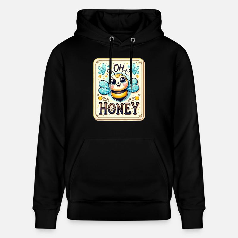 Oh miel - Illustration d’abeilles - Sweat à capuche bio CRUISER Stanley/Stella Unisexe - noir