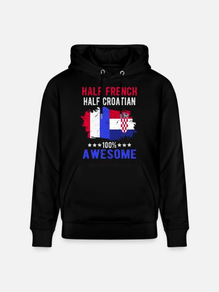 Half French Half Croat - Stanley/Stella CRUISER Unisex Organic Hoodie - black